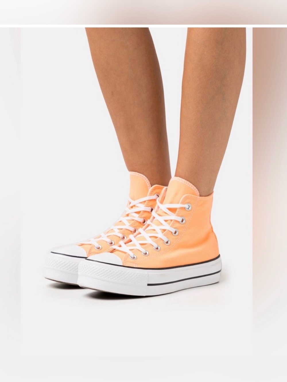 Converse High Top Sneakers in Vibrant Orange Canvas - Picture 3 of 7